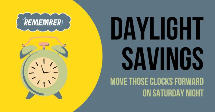 Daylight Savings – This Weekend!