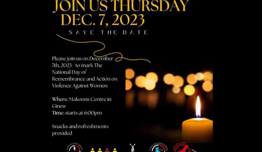 December 7th – Vigil to Commemorate National Day of Remembrance and Action on Violence Against Women