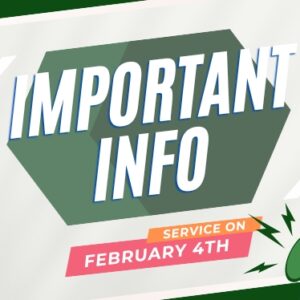 Important Info Sunday – Feb. 4th