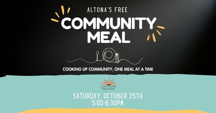 Next Community Meal – October 25th – This Saturday! Next Community Meal – October 25th – This Saturday!
