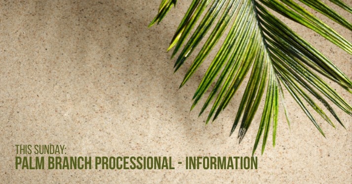 Palm Branch Processional Information for this Sunday Palm Branch Processional Information for this Sunday