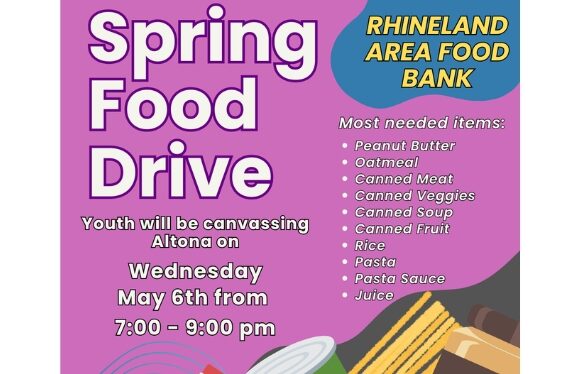 Food Drive – Rhineland Area Food Bank – May 6
